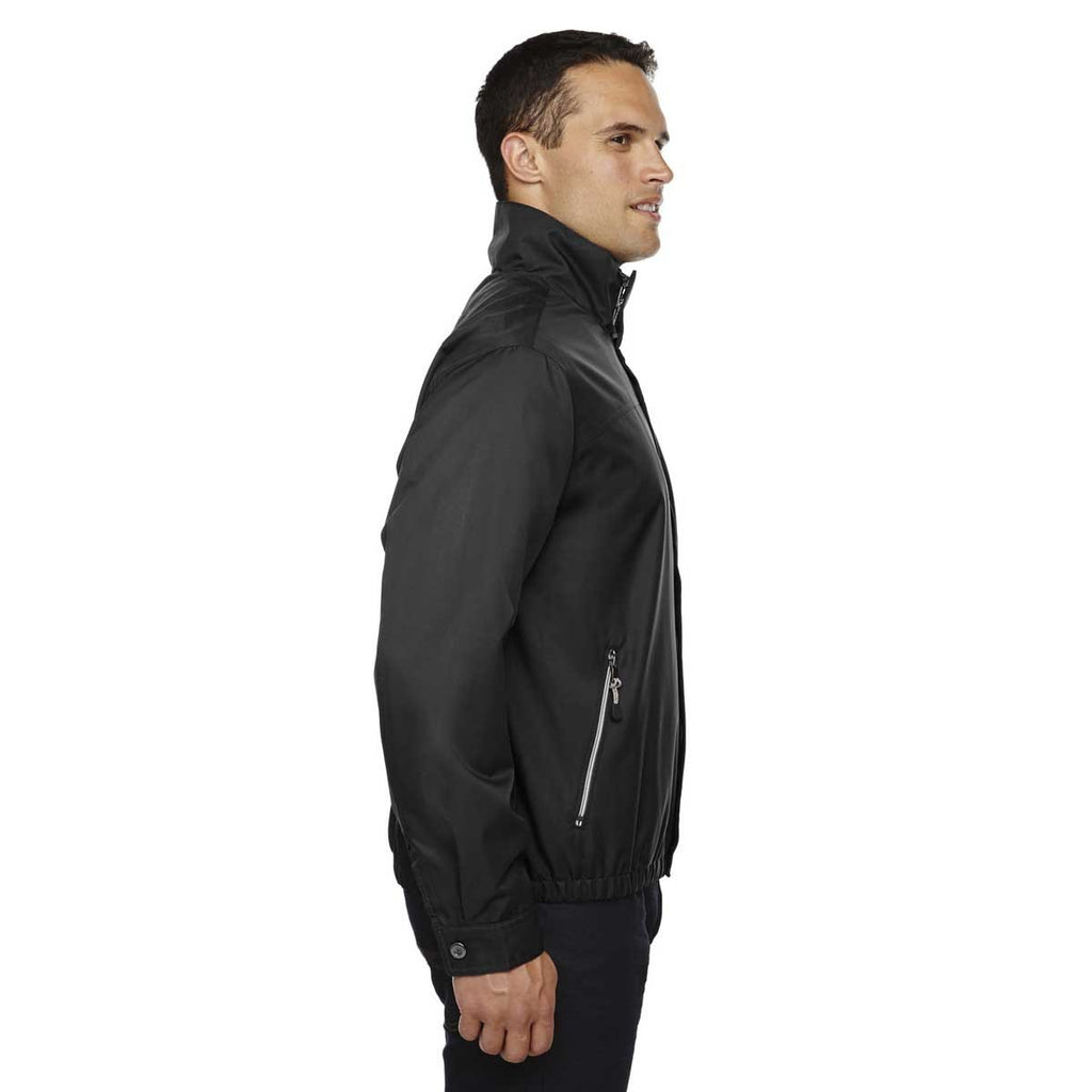 North End Men's Black Bomber Micro Twill Jacket