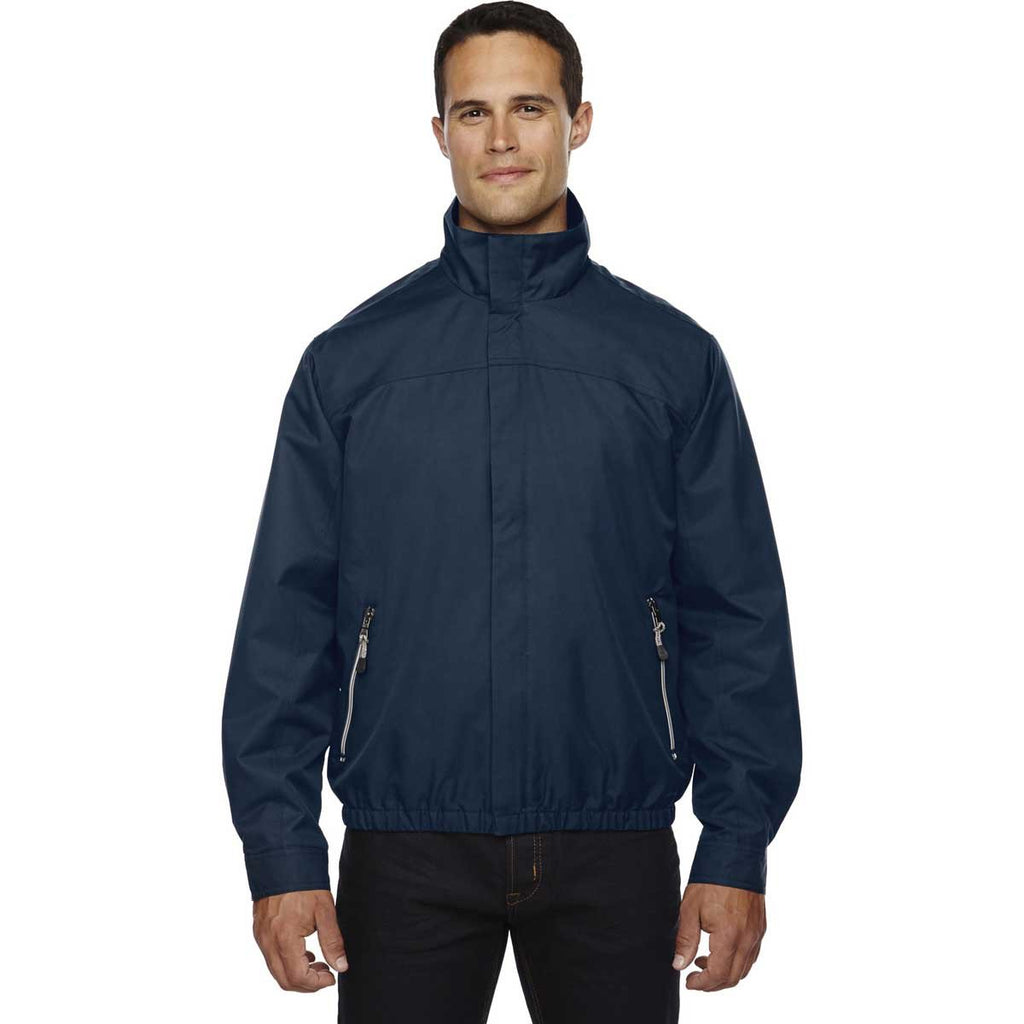 North End Men's Midnight Navy Bomber Micro Twill Jacket