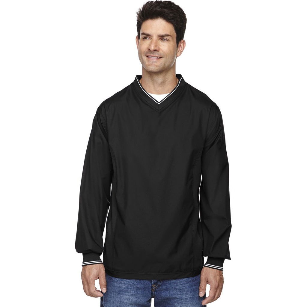 North End Men's Black V-Neck Unlined Wind Shirt