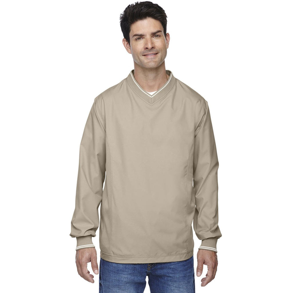 North End Men's Putty V-Neck Unlined Wind Shirt