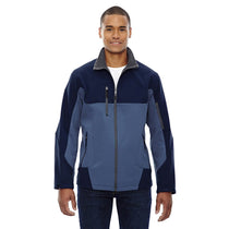 North End Men's Blue Ridge Compass Colorblock Three-Layer Fleece Bonded Jacket