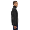North End Men's Black Compass Colorblock Three-Layer Fleece Bonded Jacket
