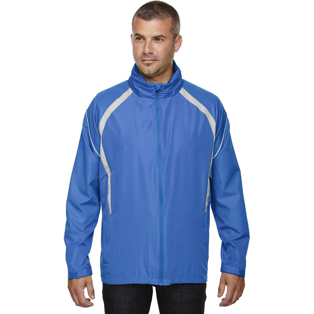North End Men's Light Nautical Blue Sirius Lightweight Jacket with Embossed Print