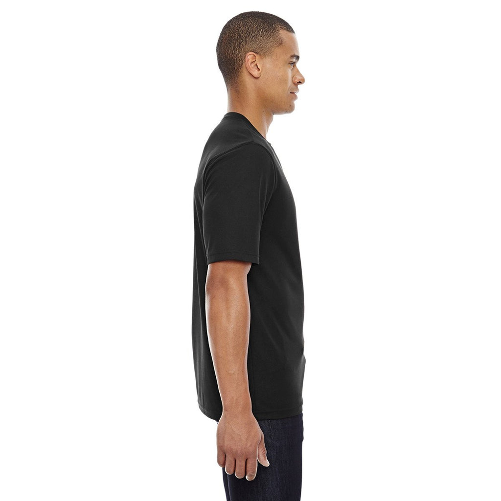 Core 365 Men's Black Pace Performance Pique Crewneck