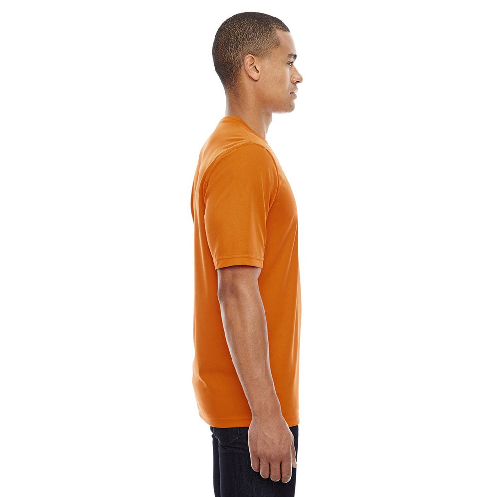Core 365 Men's Campus Orange Pace Performance Pique Crewneck