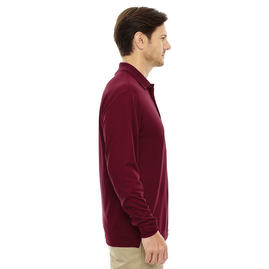 Core 365 Men's Classic Red Pinnacle Performance Long-Sleeve Pique Polo
