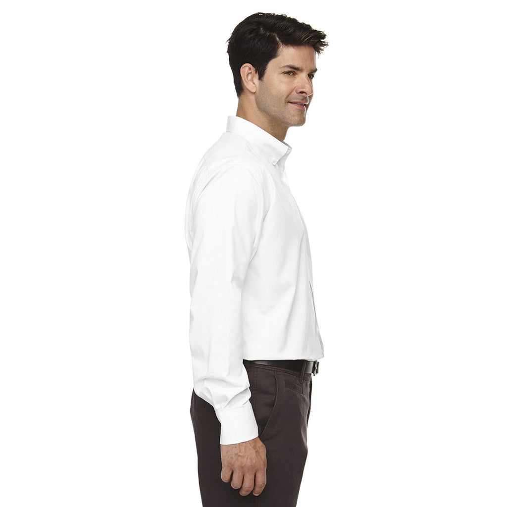 Core 365 Men's White Tall Operate Long-Sleeve Twill Shirt