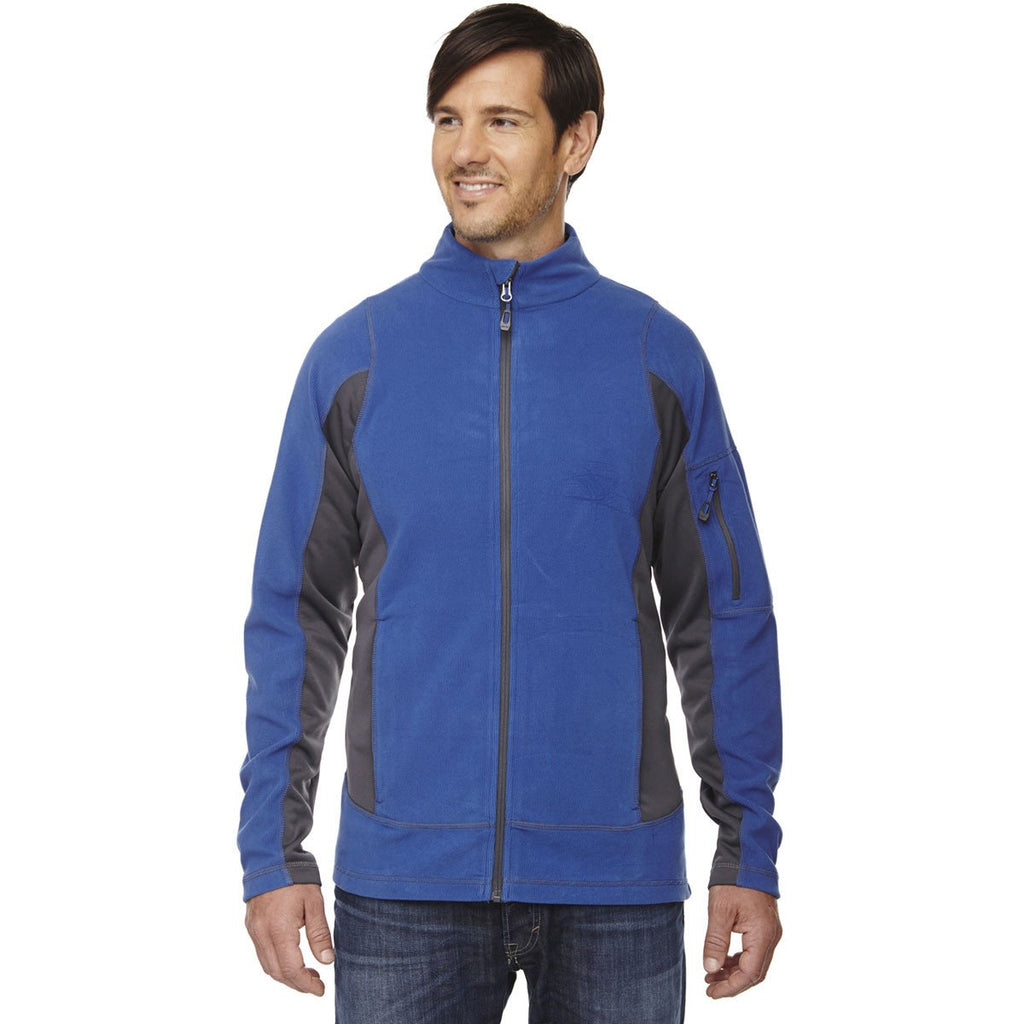 North End Men's Nautical Blue Generate Textured Fleece Jacket