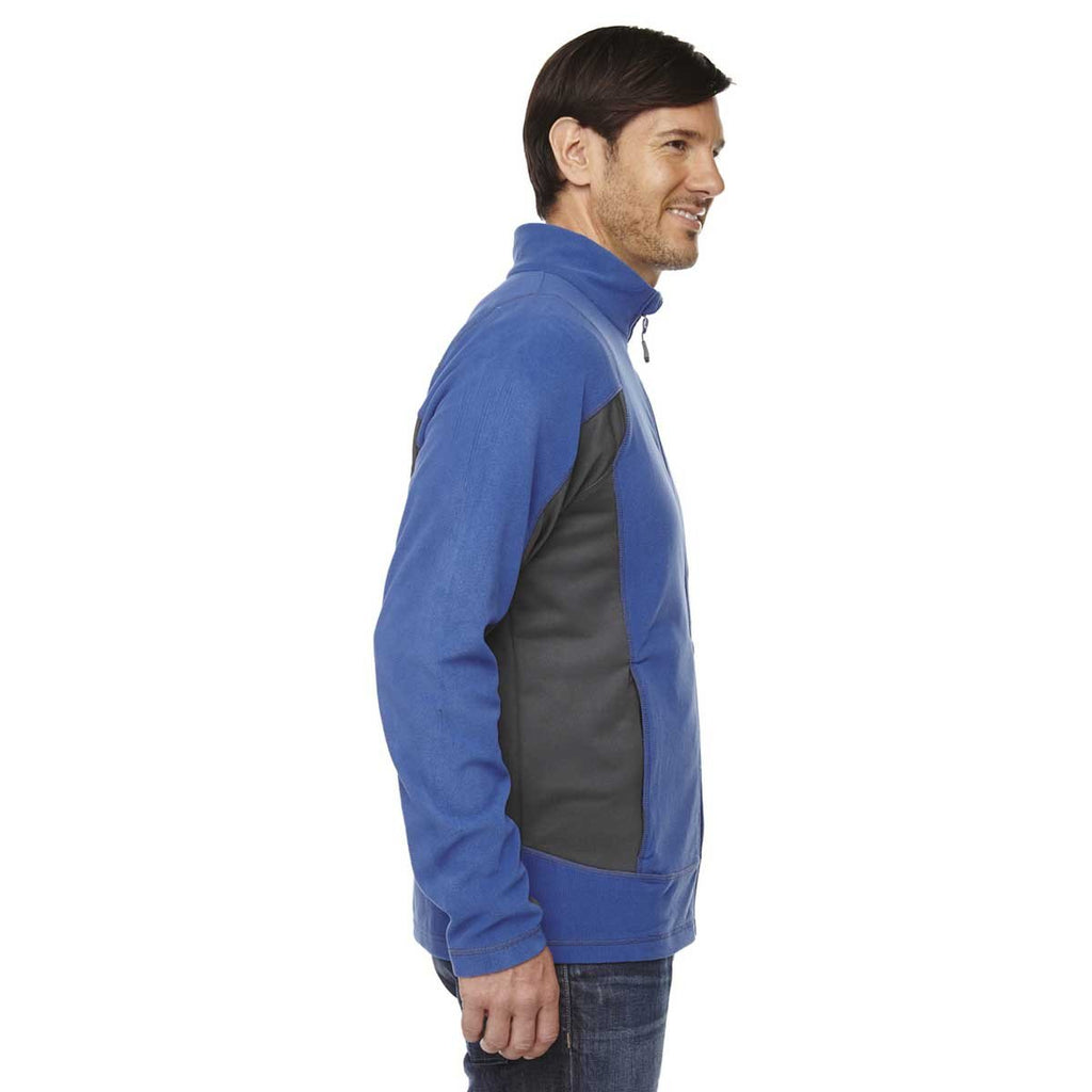 North End Men's Nautical Blue Generate Textured Fleece Jacket