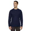 Core 365 Men's Classic Navy Agility Performance Long-Sleeve Pique Crewneck
