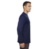 Core 365 Men's Classic Navy Agility Performance Long-Sleeve Pique Crewneck