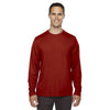 Core 365 Men's Classic Red Agility Performance Long-Sleeve Pique Crewneck