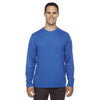 Core 365 Men's True Royal Agility Performance Long-Sleeve Pique Crewneck