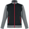 North End Men's Black/Classic Red Victory Hybrid Performance Fleece Jacket