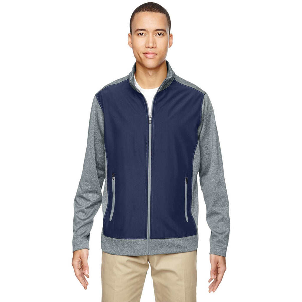 North End Men's Classic Navy Victory Hybrid Performance Fleece Jacket