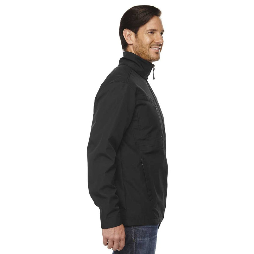 North End Men's Black Forecast Three-Layer Travel Soft Shell Jacket