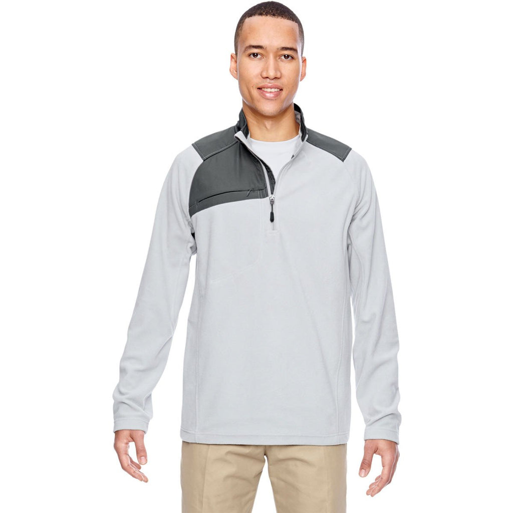 North End Men's Silver Excursion Fleece Half-Zip