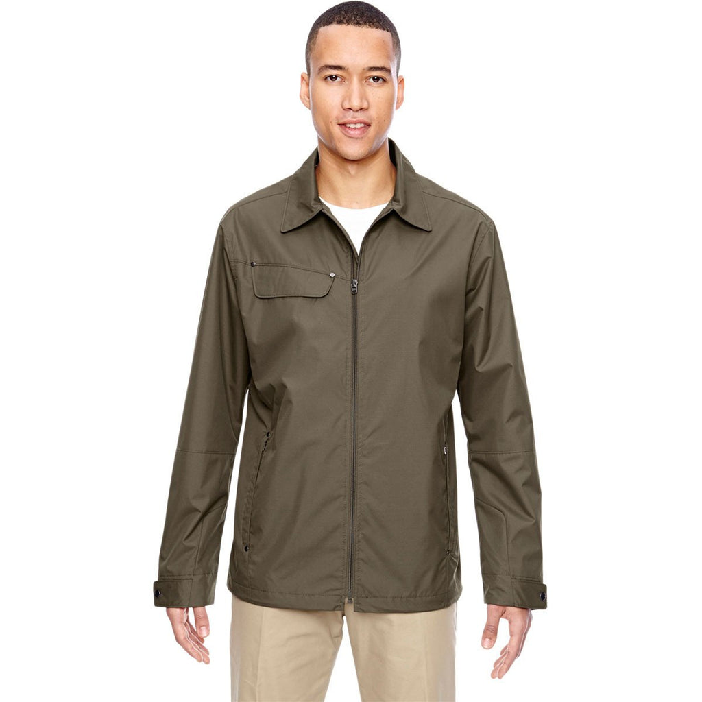 North End Men's Dark Oakmoss Excursion Ambassador Lightweight Jacket with Fold Down Collar
