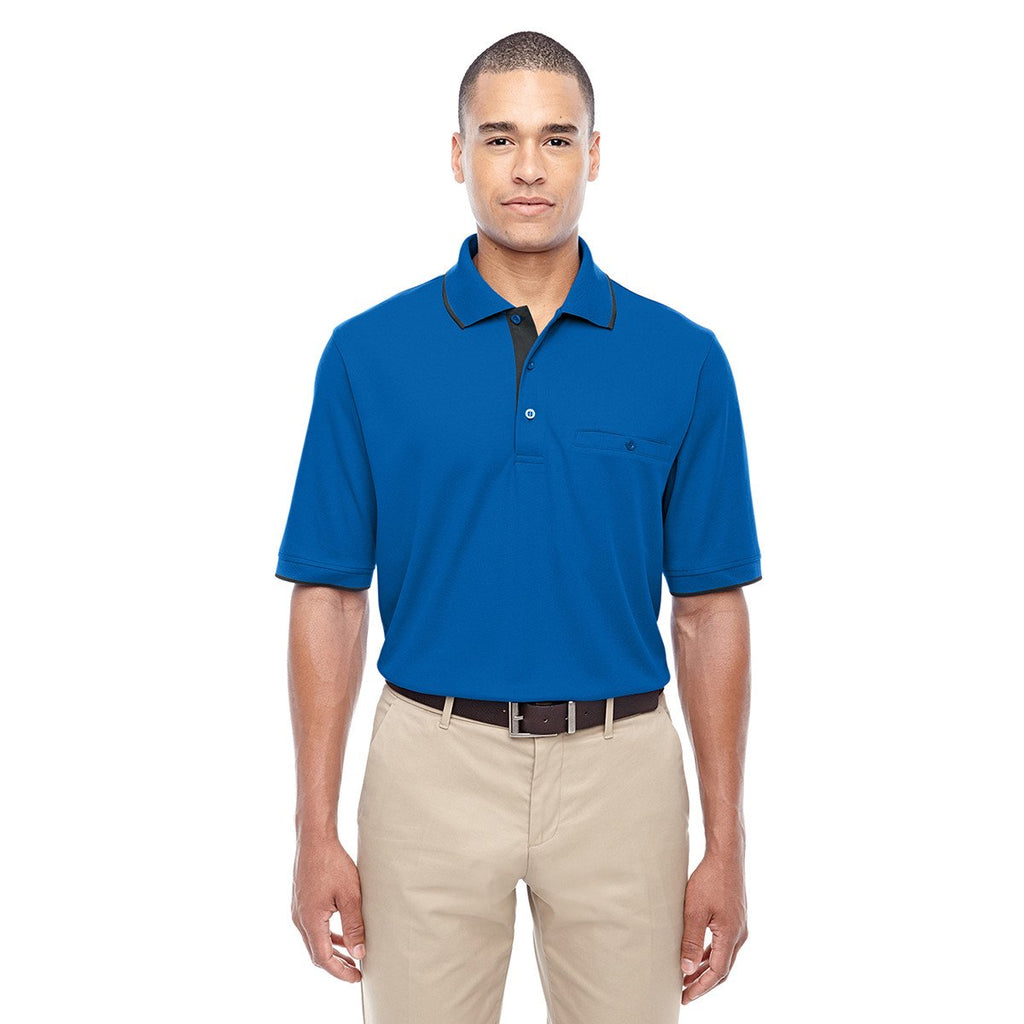 Core 365 Men's True Royal/Carbon Motive Performance Pique Polo with Tipped Collar