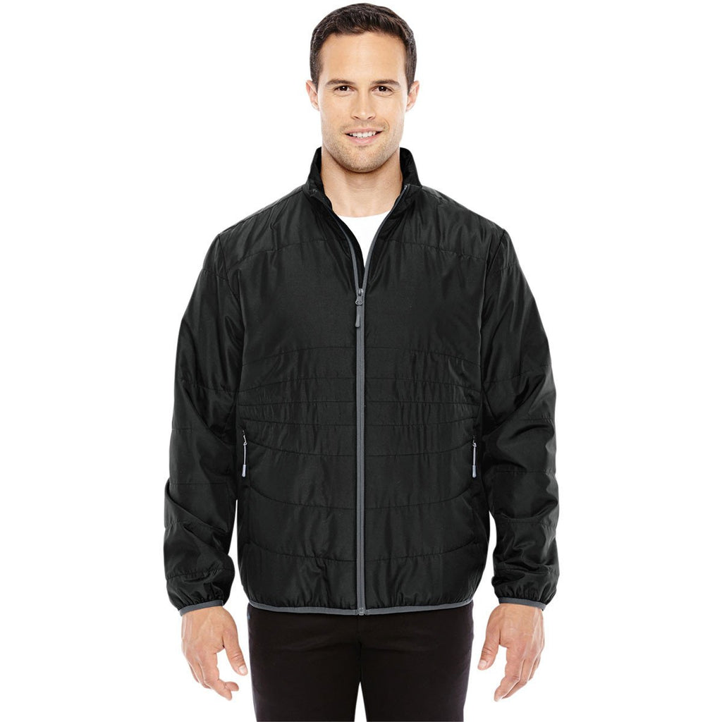North End Men's Black/Graphite Resolve Interactive Insulated Packable Jacket
