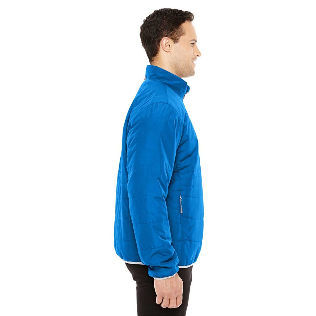 North End Men's Nautical Blue/Platinum Resolve Interactive Insulated Packable Jacket