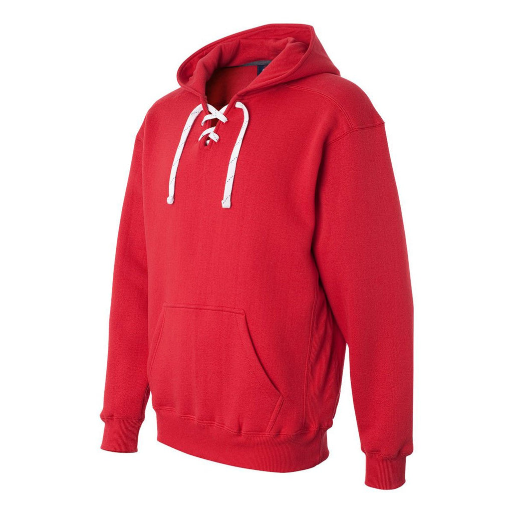 J. America Men's Red Sport Lace Hooded Sweatshirt