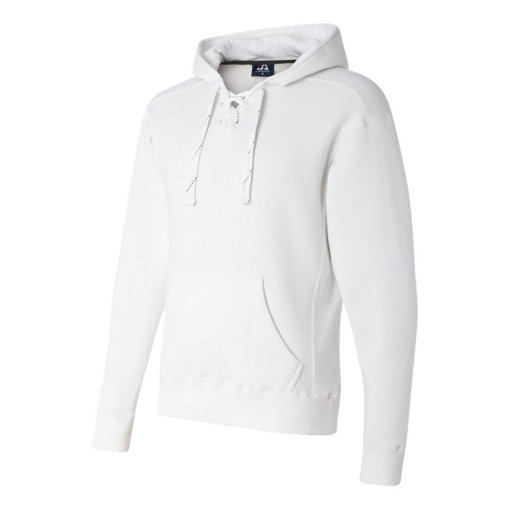 J. America Men's White Sport Lace Hooded Sweatshirt