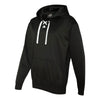 J. America Men's Black Sport Lace Polyester Fleece Hooded Pullover