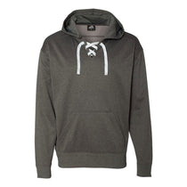 J. America Men's Charcoal Heather Sport Lace Polyester Fleece Hooded Pullover