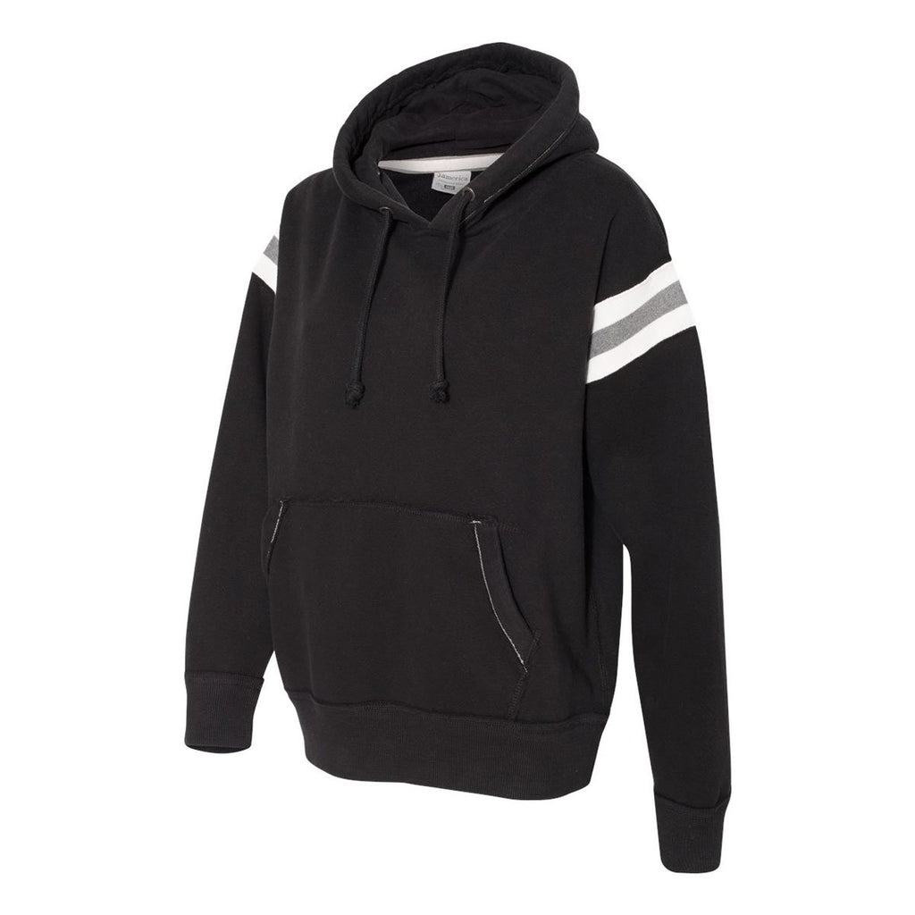 J. America Men's Black Vintage Athletic Hooded Sweatshirt