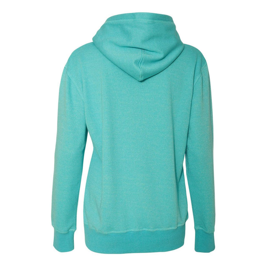 J. America Women's Maui Blue/Silver Glitter French Terry Hooded Pullover