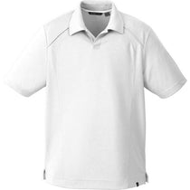 North End Men's White Recycled Polyester Performance Pique Polo