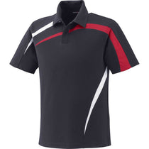 North End Men's Black Silk Impact Performance Polyester Pique Colorblock Polo