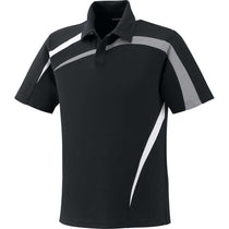 North End Men's Black Impact Performance Polyester Pique Colorblock Polo