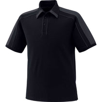 North End Men's Black Sonic Performance Polyester Pique Polo