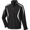 North End Men's Black Three-Layer Fleece Bonded Soft Shell Jacket