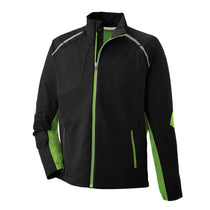 North End Men's Black/Acid Green Lightweight Bonded Performance Hybrid Jacket