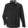 North End Men's Black Three-Layer Soft Shell Jacket with Laser Welding