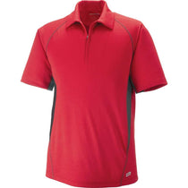 North End Men's Olympic Red Serac UTK Performance Zippered Polo