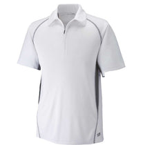 North End Men's White Serac UTK Performance Zippered Polo