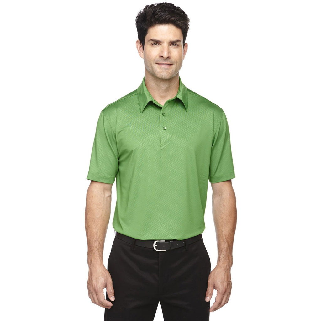 North End Men's Valley Green Maze Performance Stretch Embossed Print Polo