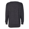 J. America Women's Black/Silver Glitter French Terry Crewneck Sweatshirt
