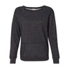J. America Women's Black/Silver Glitter French Terry Crewneck Sweatshirt