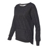 J. America Women's Black/Silver Glitter French Terry Crewneck Sweatshirt
