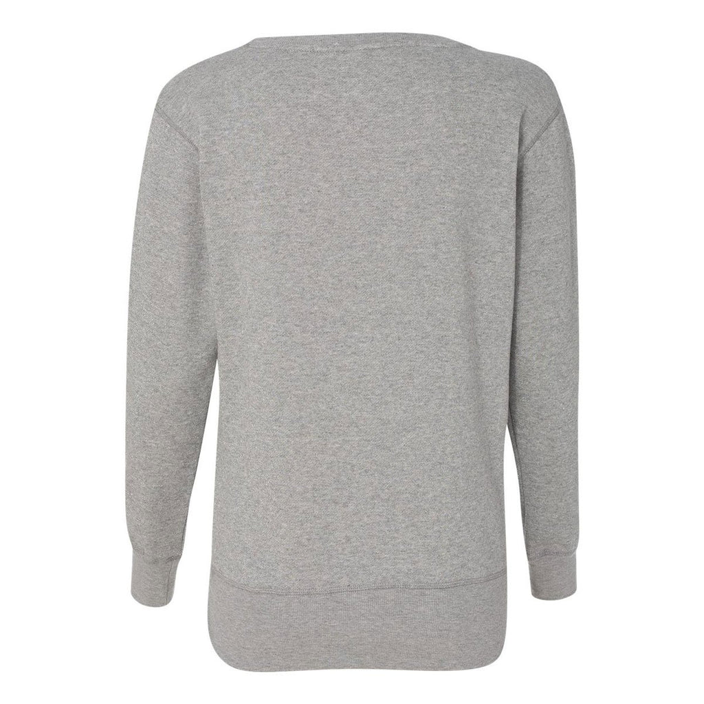 J. America Women's Oxford/Silver Glitter French Terry Crewneck Sweatshirt