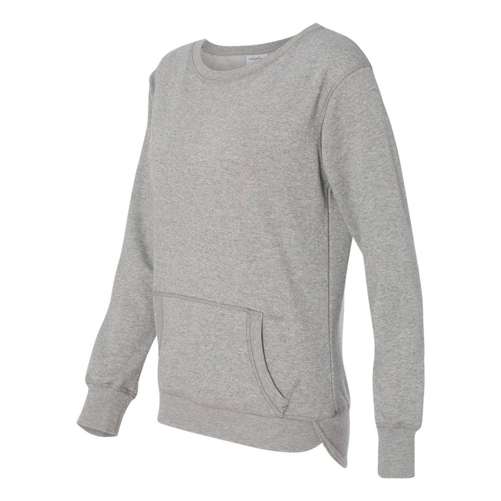 J. America Women's Oxford/Silver Glitter French Terry Crewneck Sweatshirt