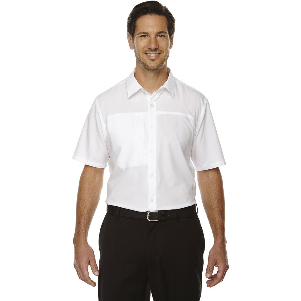 North End Men's White Polyester Performance Short-Sleeve Shirt
