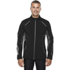 North End Men's Black Soft Shell Jacket with Laser Perforation