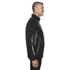 North End Men's Black Soft Shell Jacket with Laser Perforation