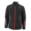 North End Men's Black/Olympic Red Soft Shell Jacket with Laser Perforation
